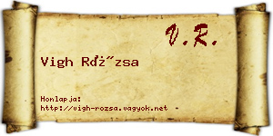 Vigh Rózsa névjegykártya