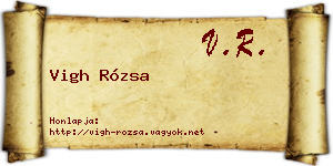 Vigh Rózsa névjegykártya